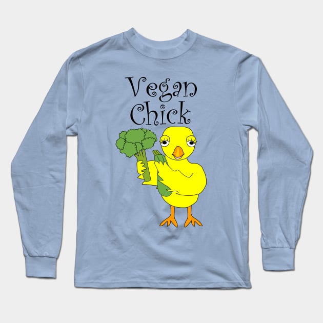 Vegan Chick Long Sleeve T-Shirt by Barthol Graphics